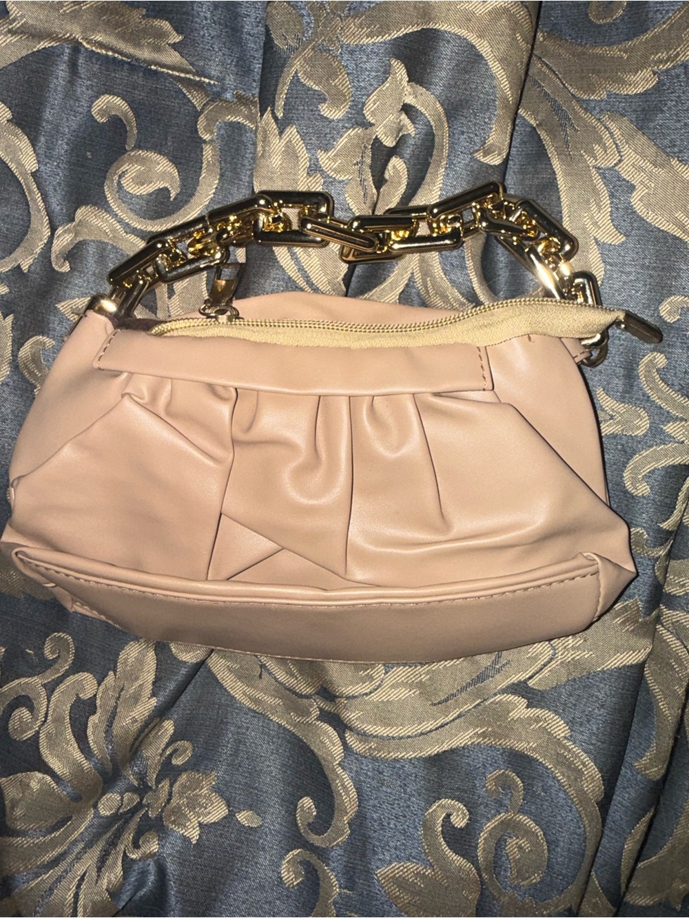 Womens Small Chain Handle Shoulder Bag - Blush pink